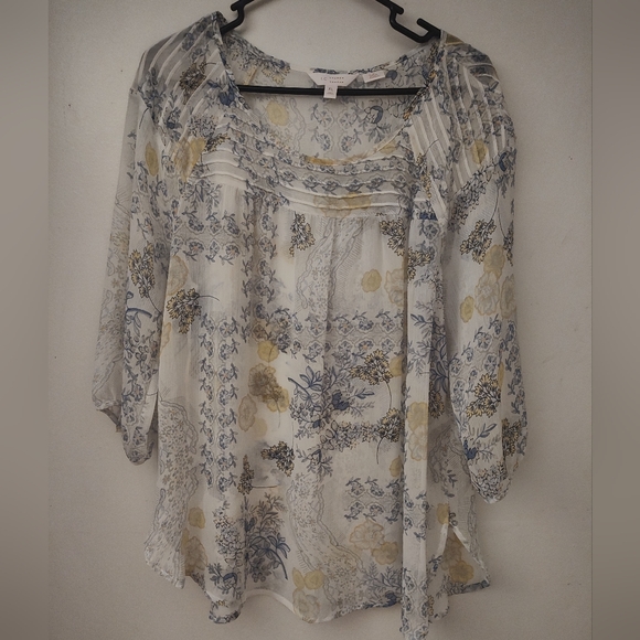 LC Lauren Conrad Tops - LC Lauren Conrad Floral Sheer Blouse